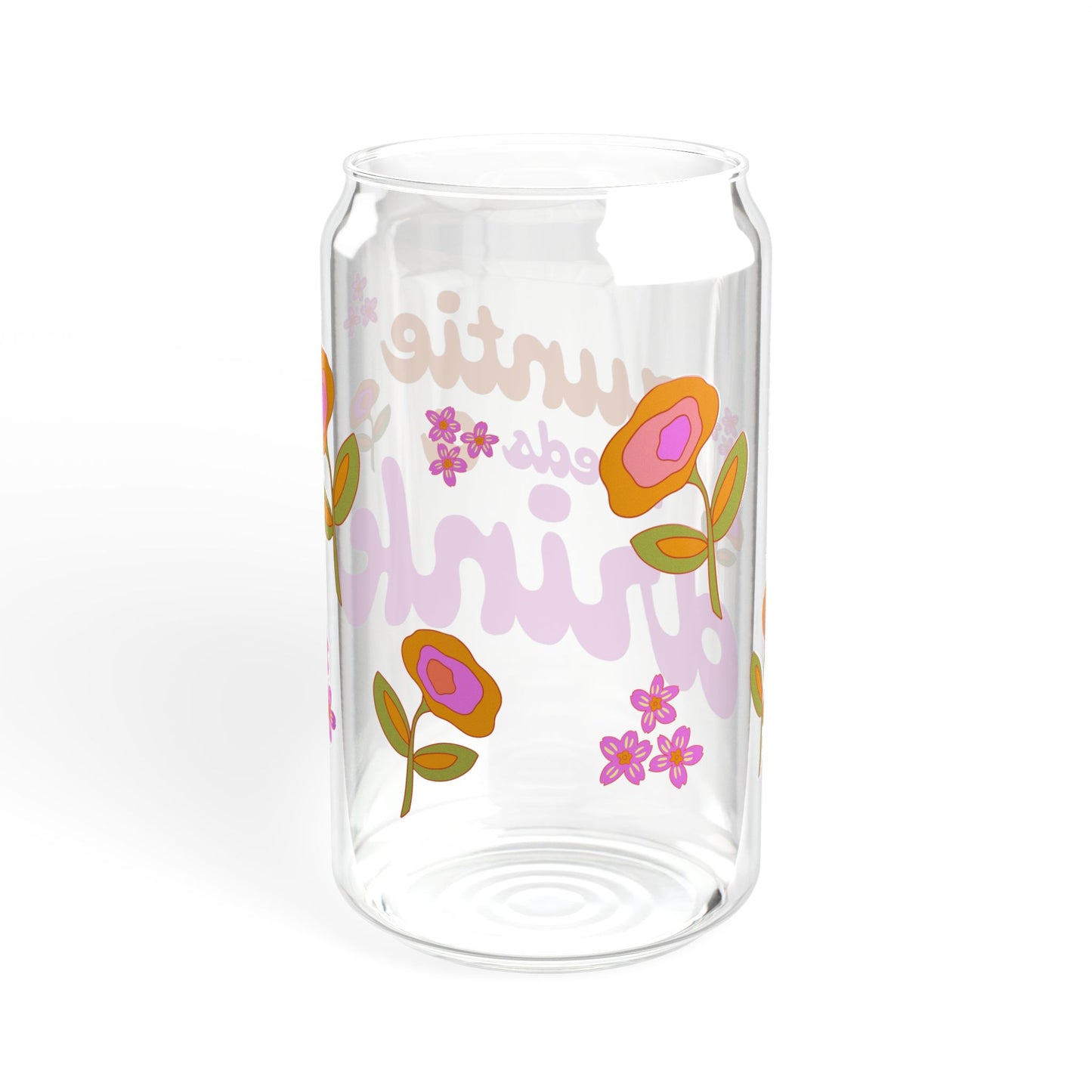 Flower Power Auntie needs A Drink Sipper Glass, 16oz