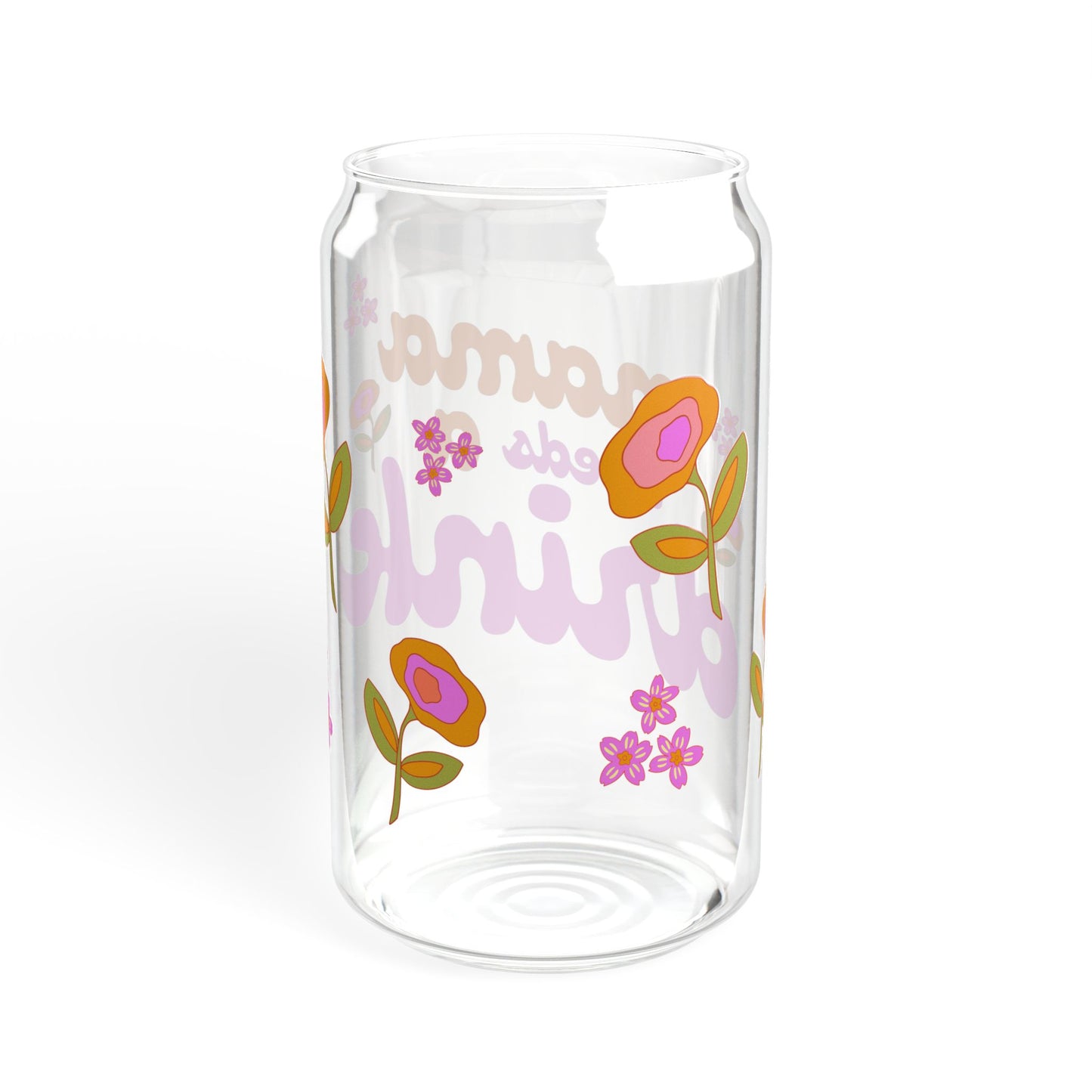 Flower Power Mama Needs A Drink Sipper Glass, 16oz